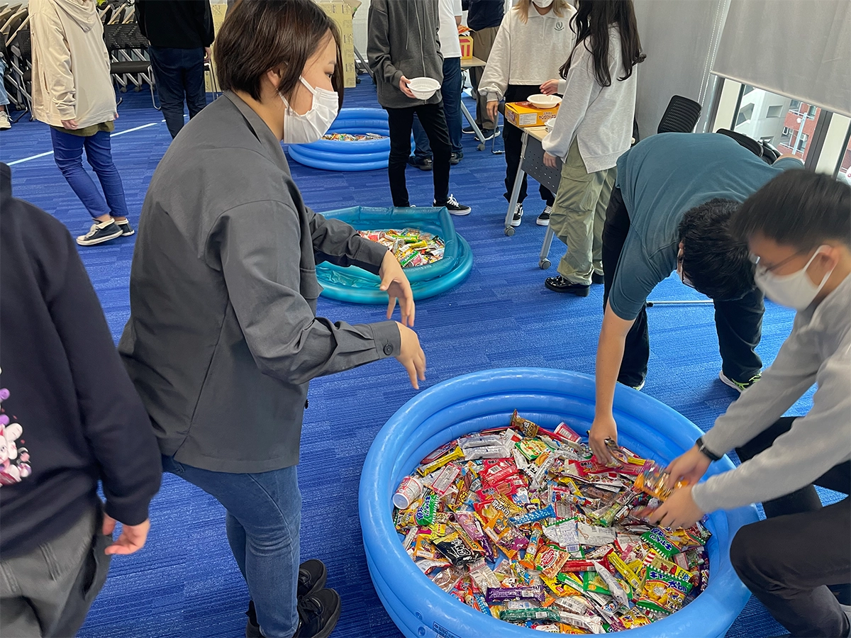 お菓子釣り